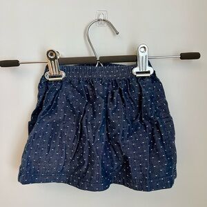 Charming Navy Blue Polka Dot Skirt for Kids